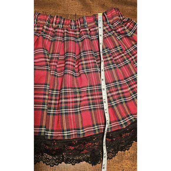 ADOME XL Red Plaid Emo Y2K Goth Punk Cosplay Lolita Schoolgirl Sexy Mini Skirt - Picture 7 of 8